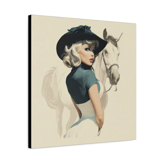 Gallery Wrapped Canvas, Wranglers and Wreckage Art Canvas, Erotic Pinup Art Canvas – Ruby