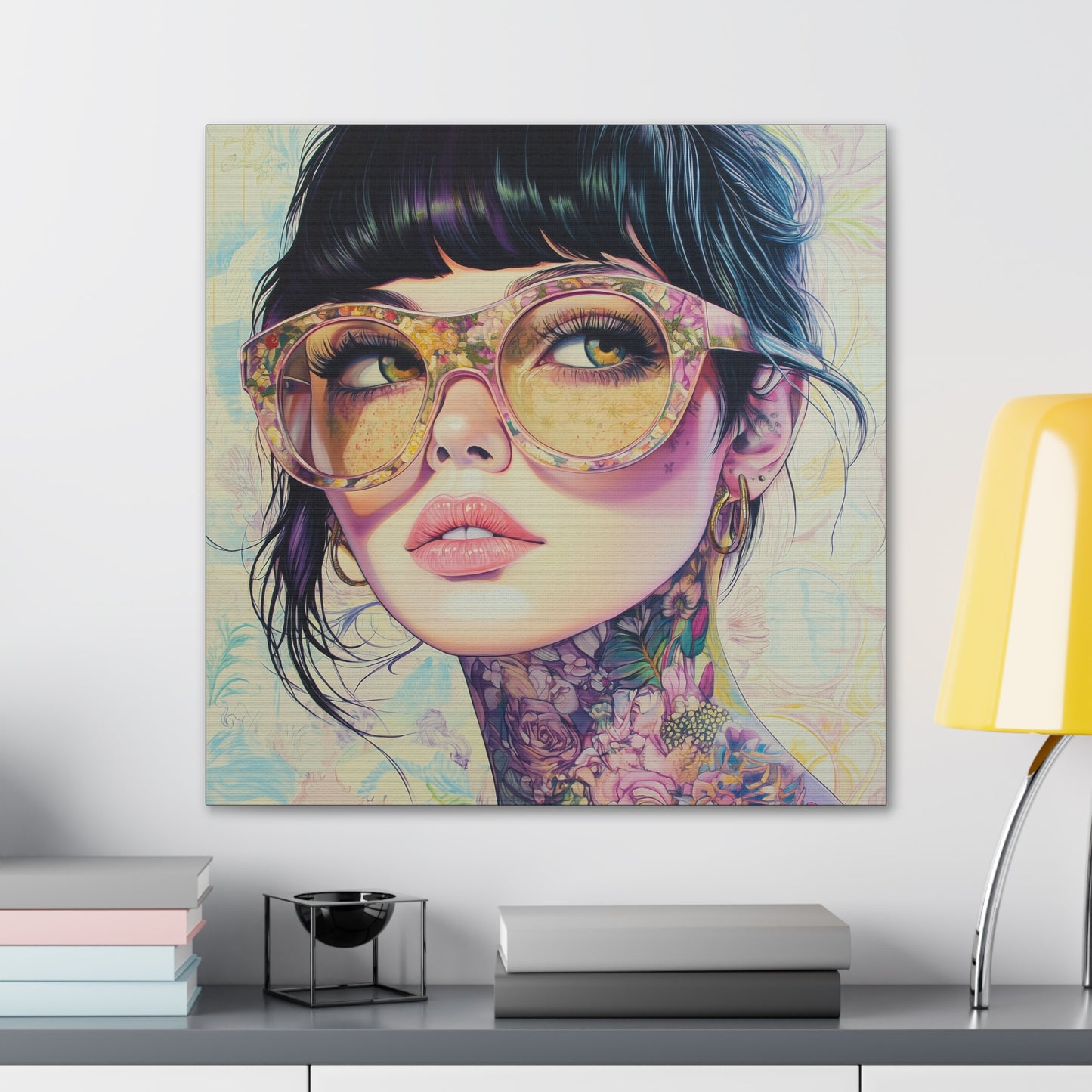 Canvas Gallery Wrap, Ladies in Lenses Wall Art, Abstract Femme Girl Art - Lucy