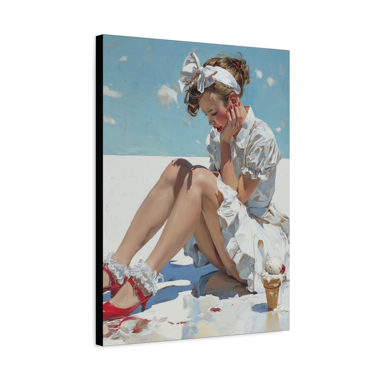 Gallery Wrapped Canvas, Sweet Summer Nostalgia, Sugar and Spice Art Canvas, Ice Cream Dreams Art – Polly