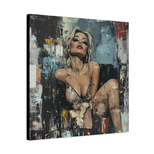 Gallery Wrapped Canvas, Guilt and Grit Adult Art Canvas, Erotic Pinup Art Canvas – Sienna