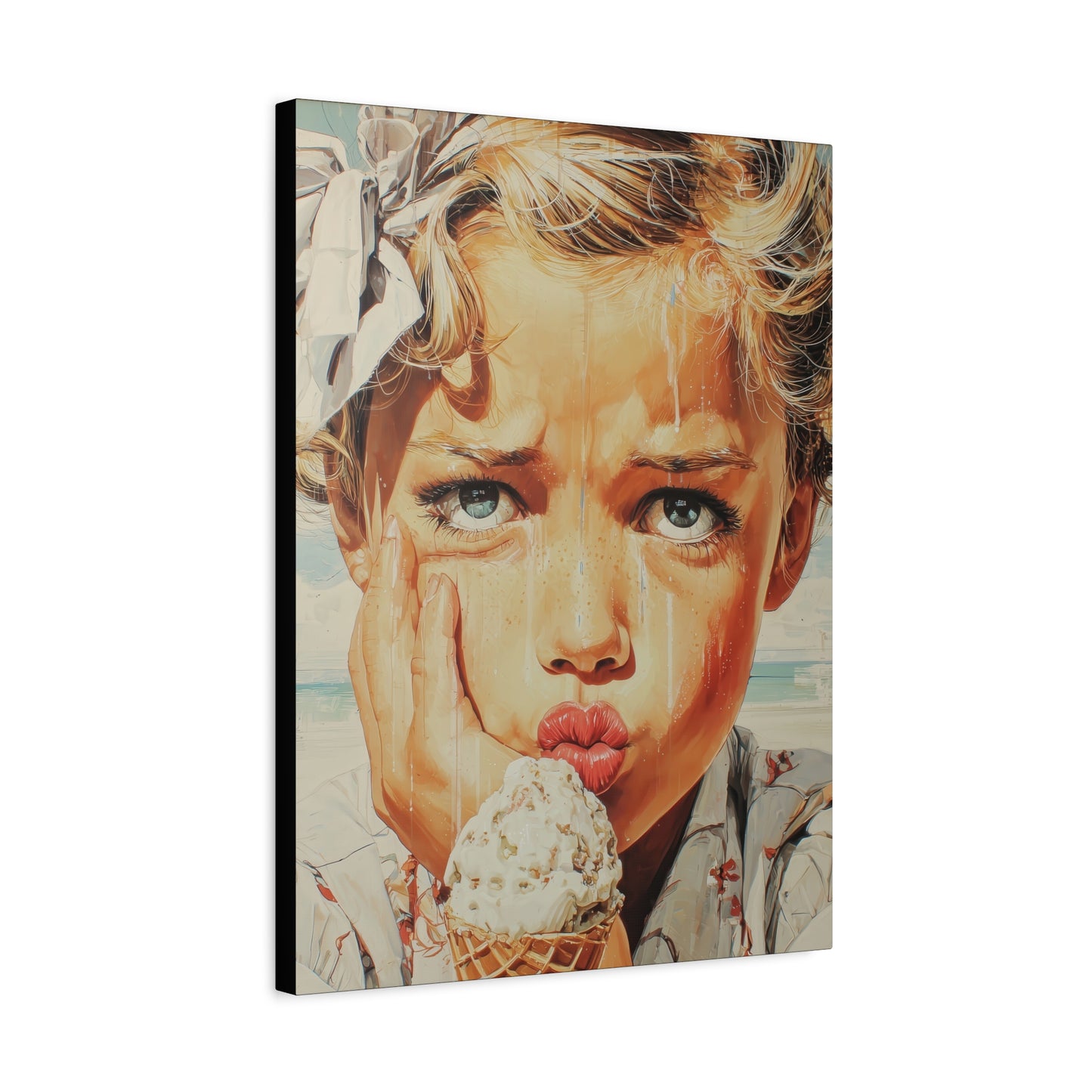 Gallery Wrapped Canvas, Sweet Summer Nostalgia, Sugar and Spice Art Canvas, Ice Cream Dreams Art – Faye