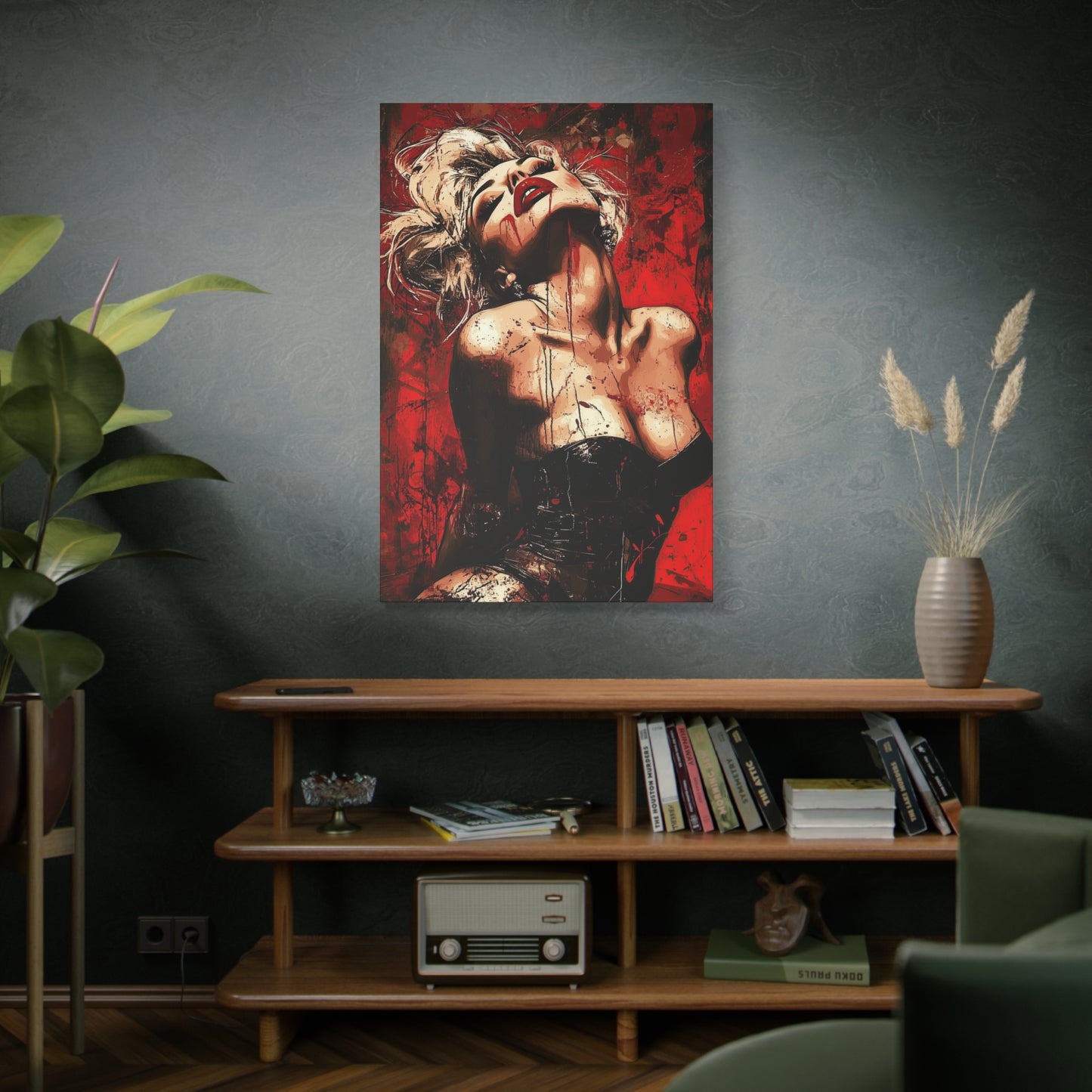 Gallery Wrapped Canvas, Guilt and Grit Adult Art Canvas, Erotic Pinup Art Canvas – Tabitha
