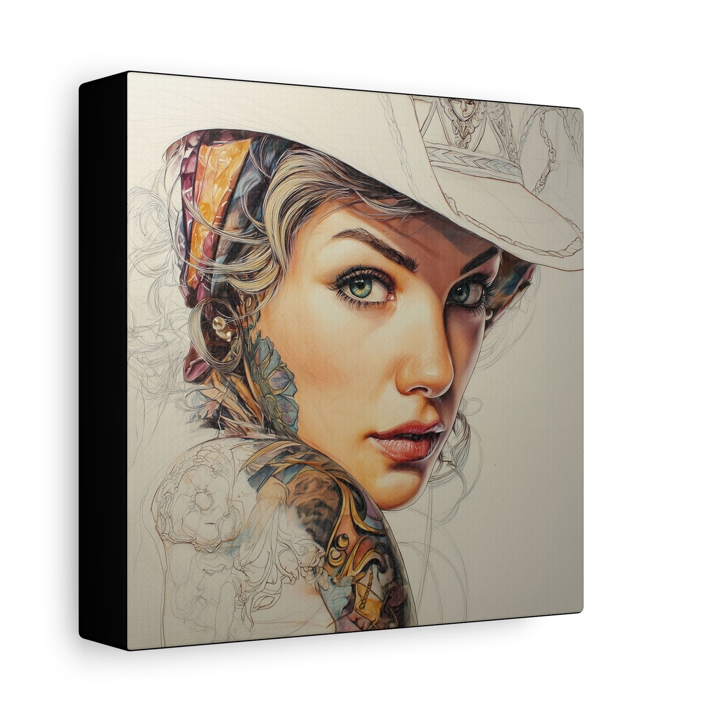 Gallery Wrapped Canvas, Wranglers and Wreckage Art Canvas, Erotic Pinup Art Canvas – Shiloh