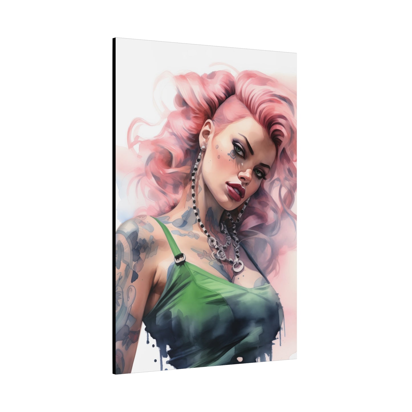 Gallery Wrapped Canvas, Edgy Tattooed Beauty, Urban Pop Art Canvas – Colette