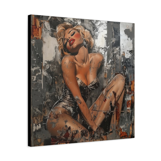 Gallery Wrapped Canvas, Guilt and Grit Adult Art Canvas, Erotic Pinup Art Canvas – Juliette