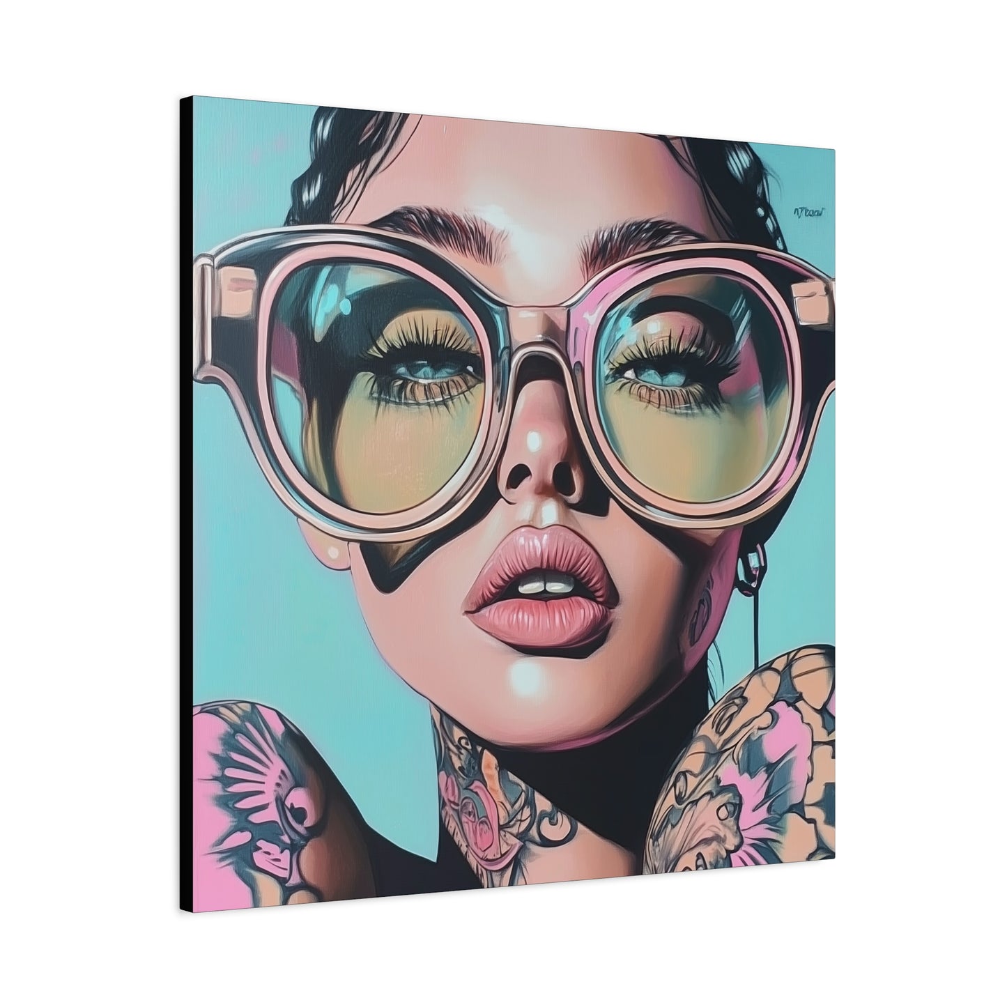 Canvas Gallery Wrap, Ladies in Lenses Wall Art, Abstract Femme Girl Art - Kiki