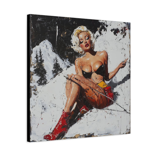 Gallery Wrapped Canvas, Guilt and Grit Adult Art Canvas, Erotic Pinup Art Canvas – Scarlett