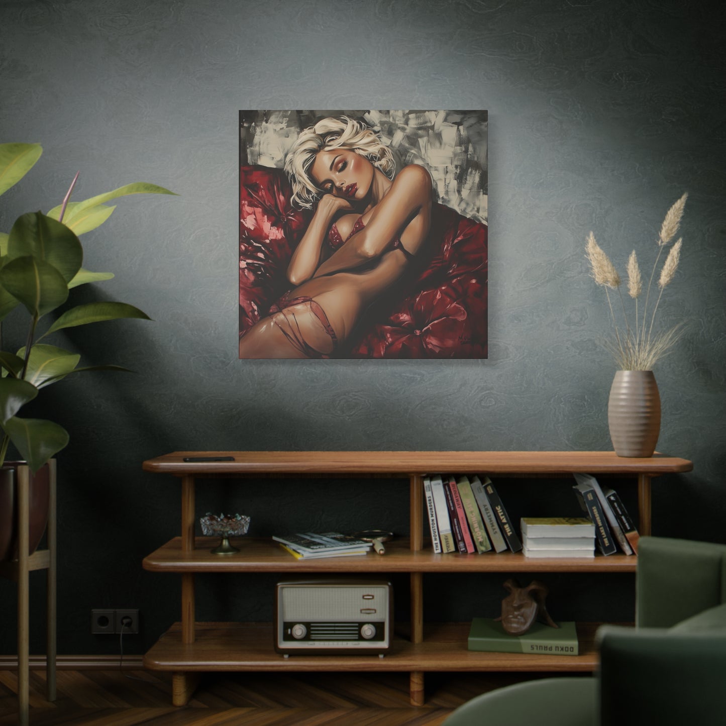 Gallery Wrapped Canvas, Guilt and Grit Adult Art Canvas, Erotic Pinup Art Canvas – Giselle