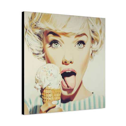Gallery Wrapped Canvas, Sweet Summer Nostalgia, Sugar and Spice Art Canvas, Ice Cream Dreams Art – Tilly