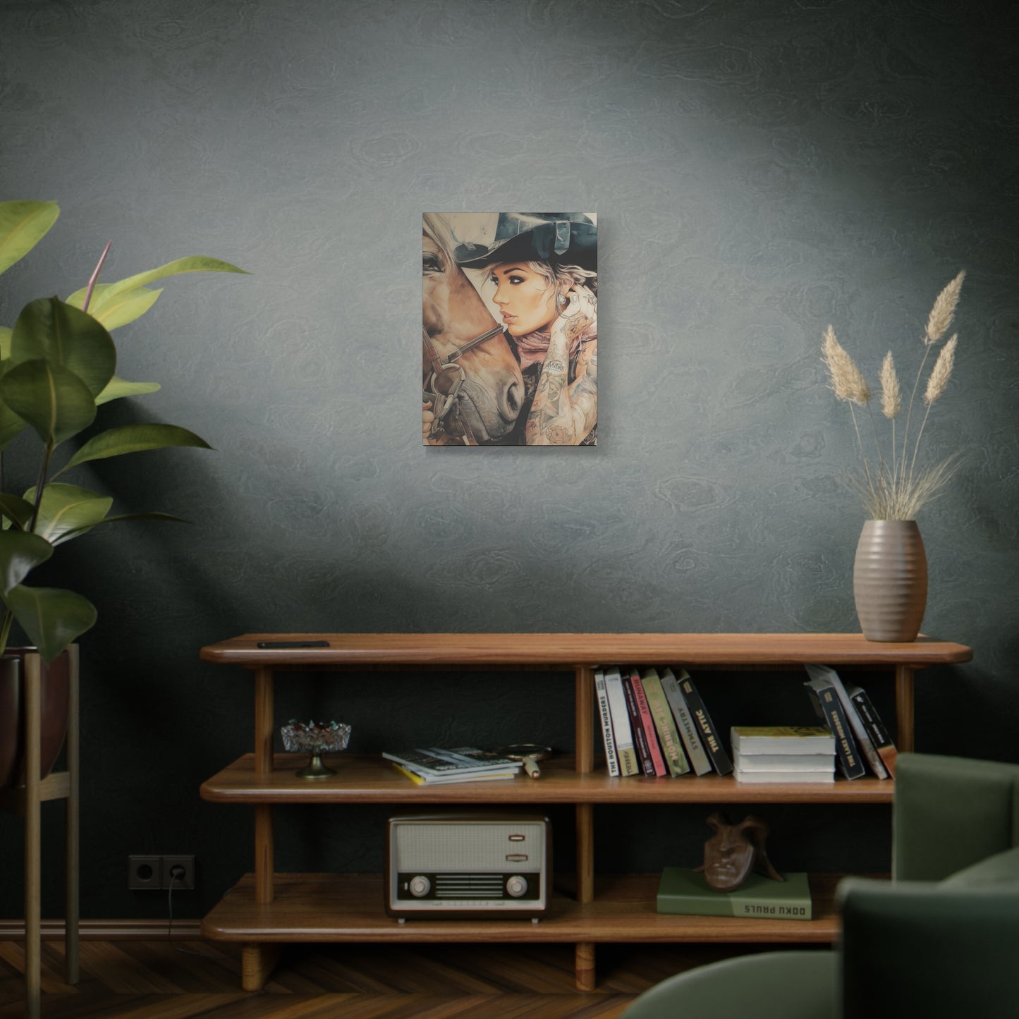 Gallery Wrapped Canvas, Wranglers and Wreckage Art Canvas, Erotic Pinup Art Canvas – Frankie