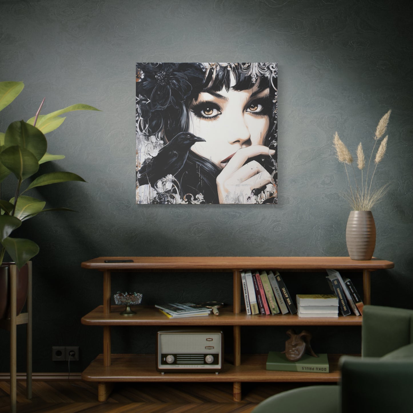 Gallery Wrapped Canvas, Myth and Bones Gothic Art Canvas, Dark Muse Canvas - Sable