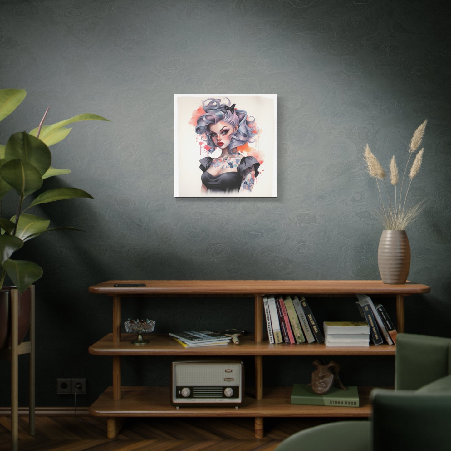 Gallery Wrapped Canvas, Edgy Tattooed Beauty, Urban Pop Art Canvas – Noelle