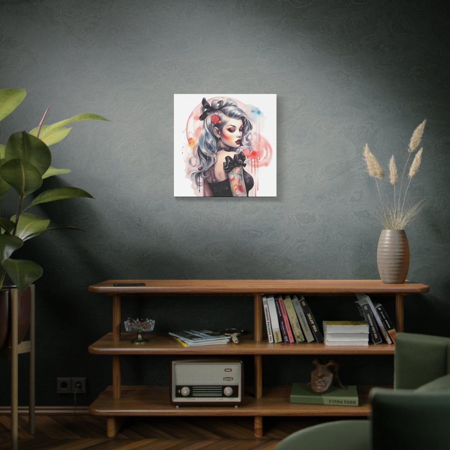 Gallery Wrapped Canvas, Edgy Tattooed Beauty, Urban Pop Art Canvas – Sabella