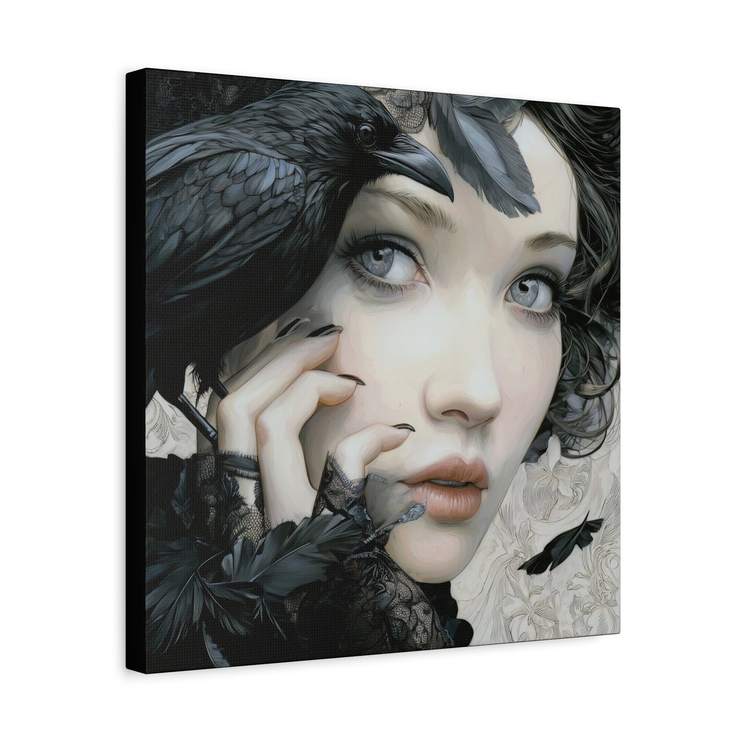 Gallery Wrapped Canvas, Myth and Bones Gothic Art Canvas, Dark Muse Canvas - Odessa