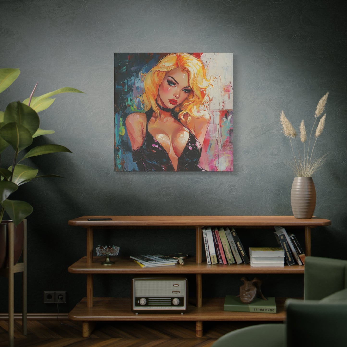 Gallery Wrapped Canvas, Guilt and Grit Adult Art Canvas, Erotic Pinup Art Canvas – Esme