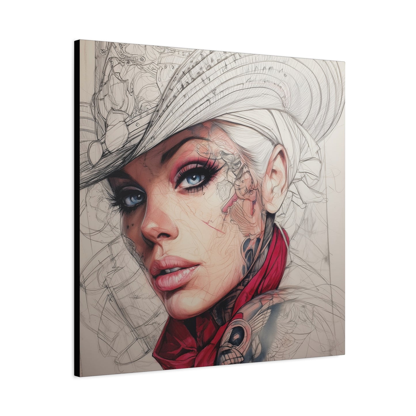 Gallery Wrapped Canvas, Wranglers and Wreckage Art Canvas, Erotic Pinup Art Canvas – Pearl