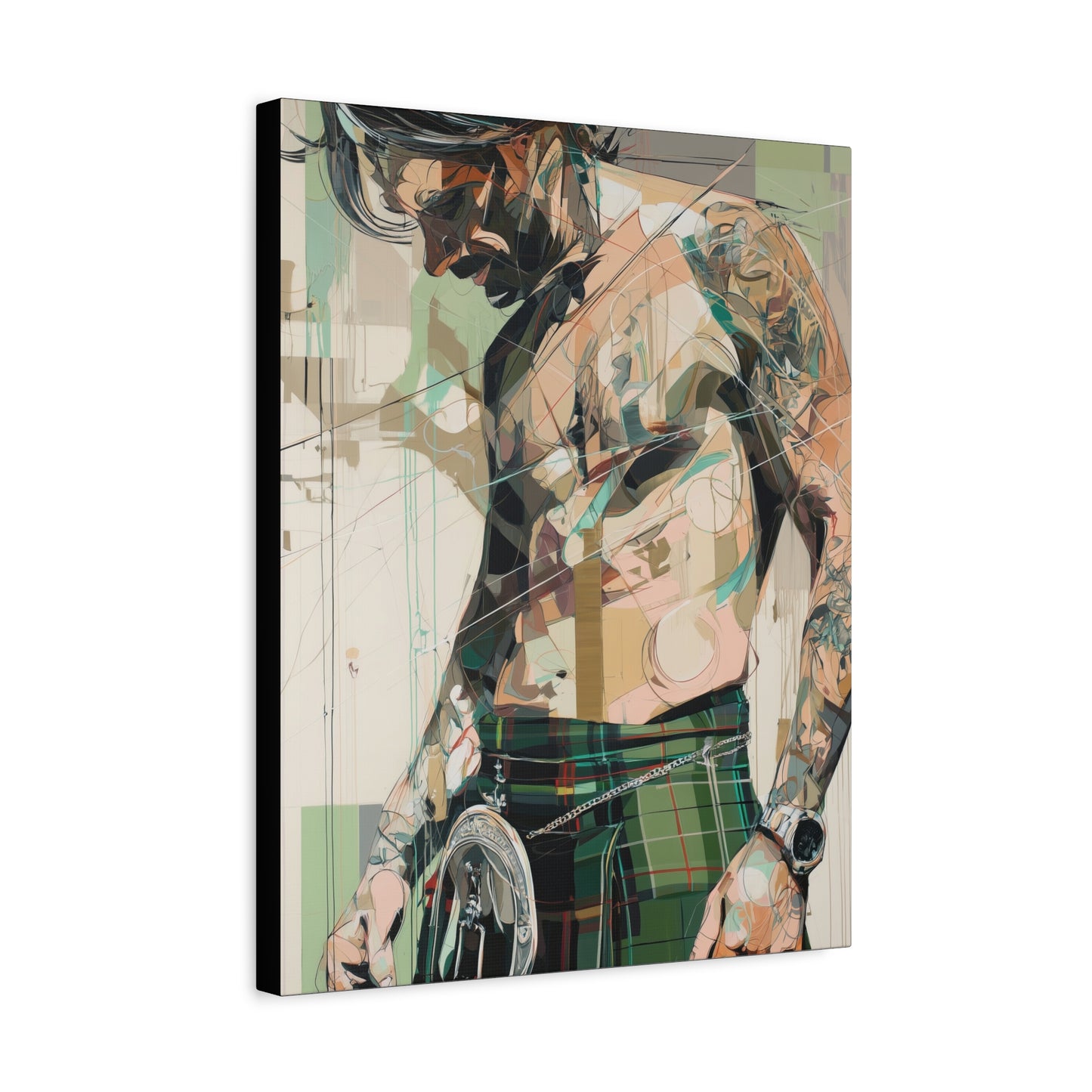 Gallery Wrapped Canvas, Kilts and Carnage Art Canvas, Erotic Pinup Art Canvas – Ewan