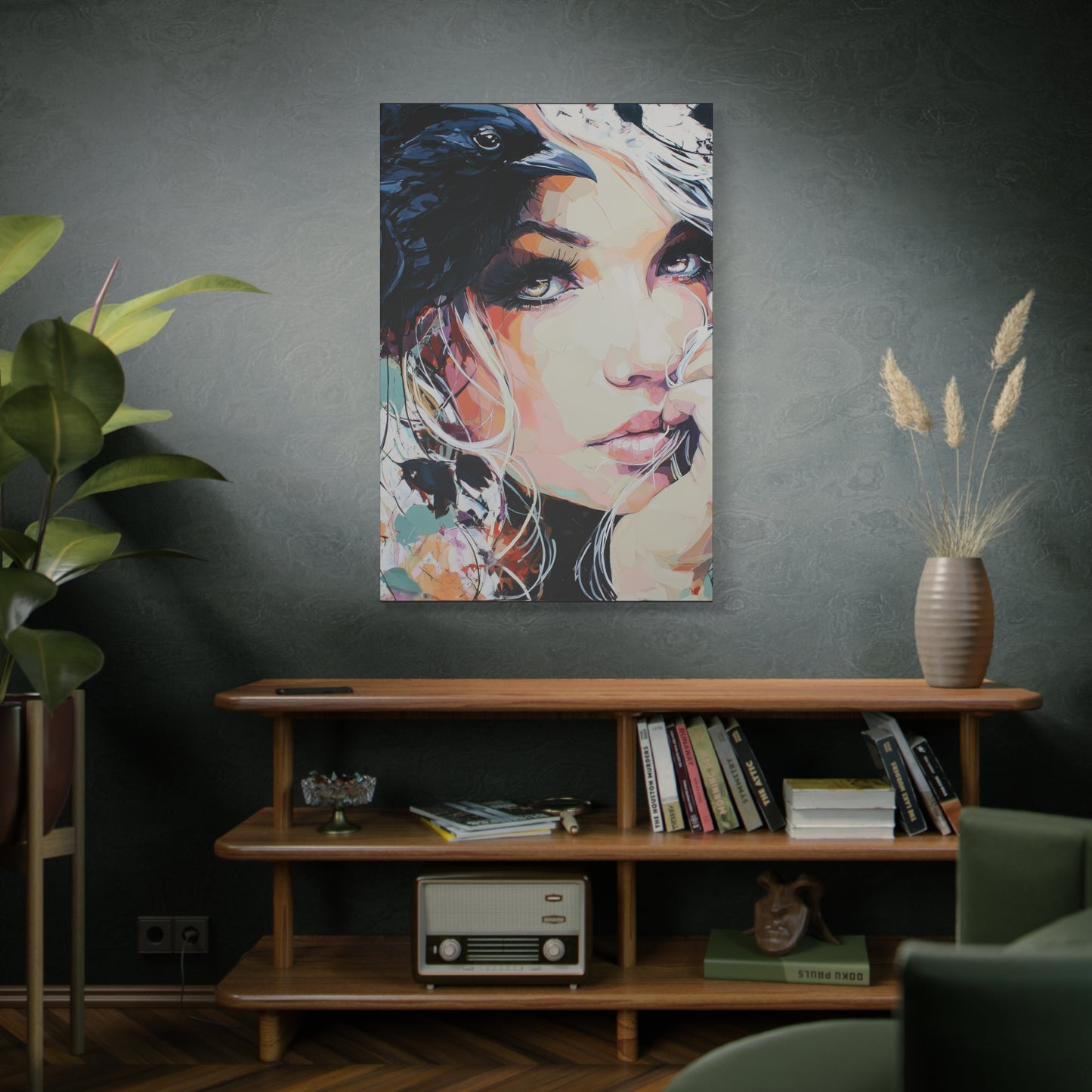 Gallery Wrapped Canvas, Myth and Bones Gothic Art Canvas, Dark Muse Canvas - Calista