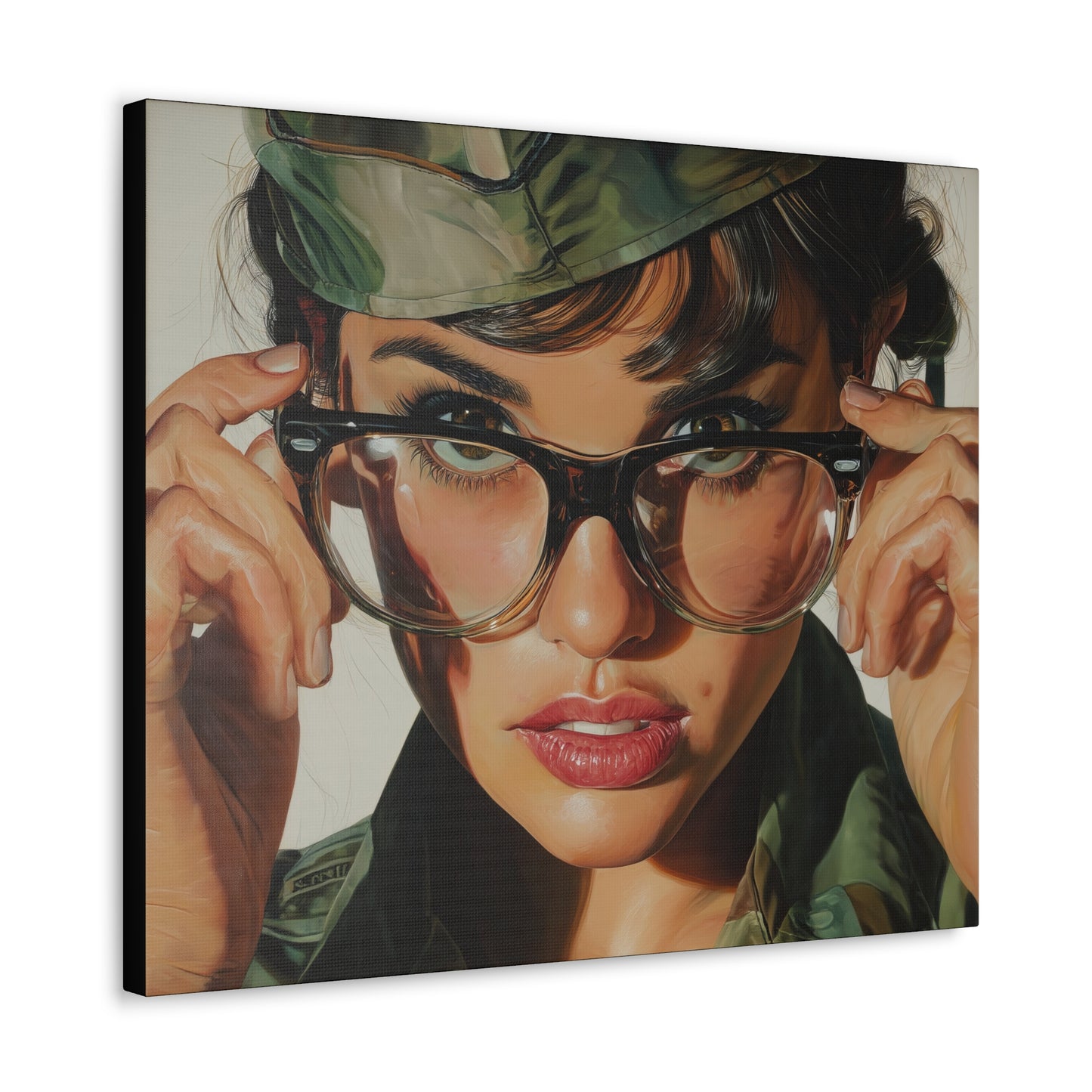 Gallery Wrapped Canvas, Liberty and Lace Art Canvas, Erotic Pinup Art Canvas – Erica