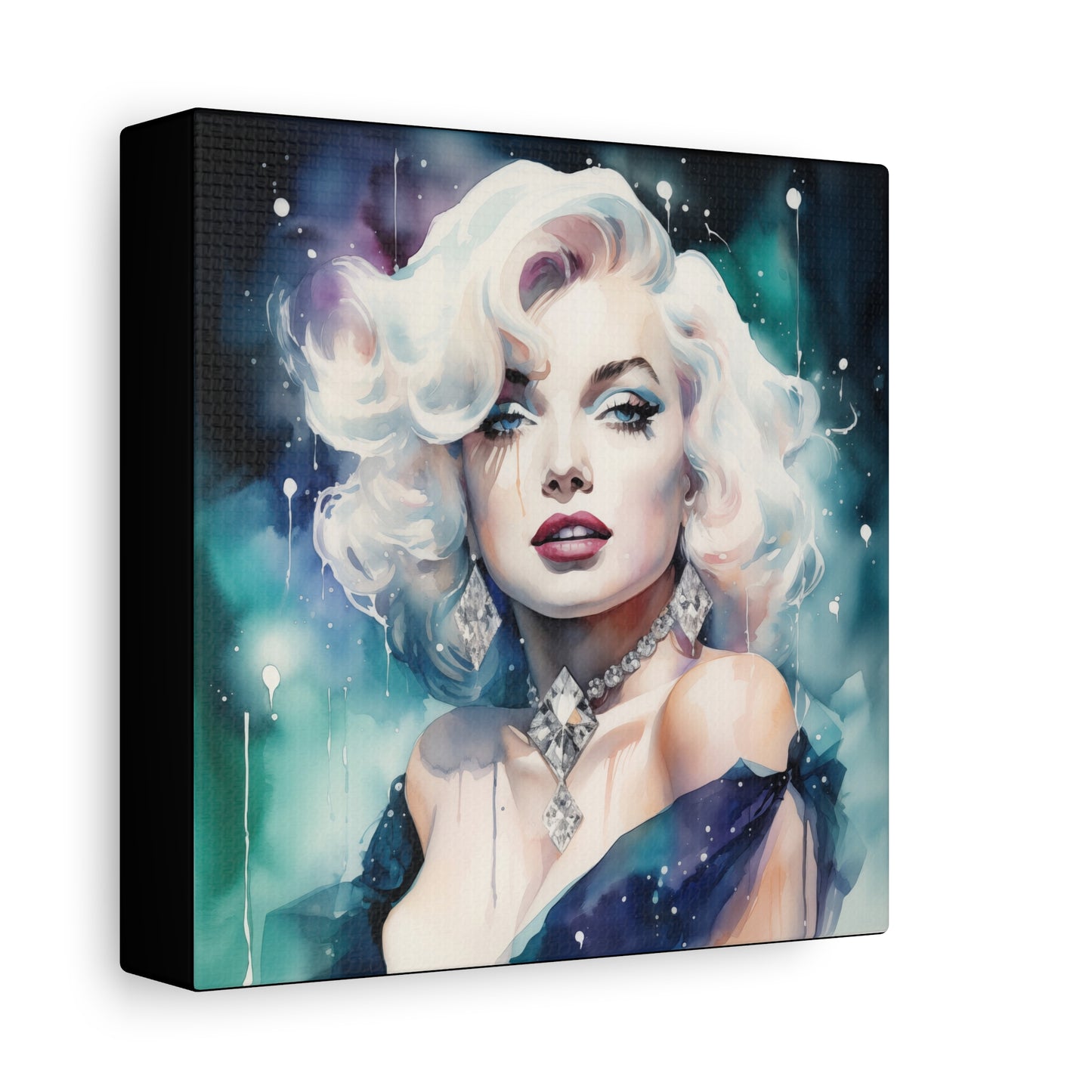 Canvas Wall Art, Gallery Wrapped Pop Art, Celebrity Wall Art – Marilyn Monroe - Diamonds