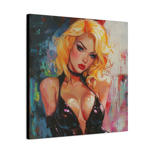 Gallery Wrapped Canvas, Guilt and Grit Adult Art Canvas, Erotic Pinup Art Canvas – Esme