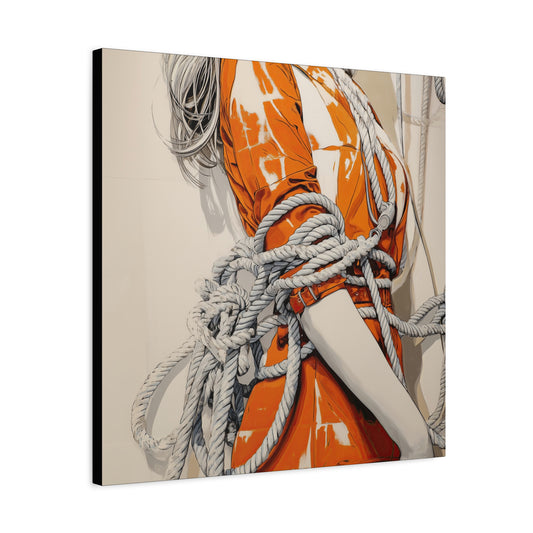 Gallery Wrapped Canvas, Ropes and Reverence Art Canvas, Erotic Shibari Art Canvas – Mei