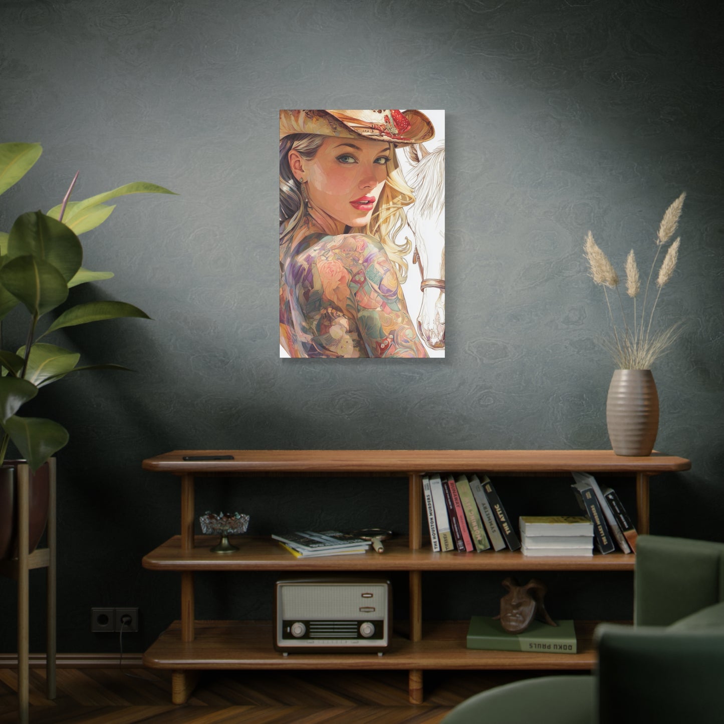 Gallery Wrapped Canvas, Wranglers and Wreckage Art Canvas, Erotic Pinup Art Canvas – Denver