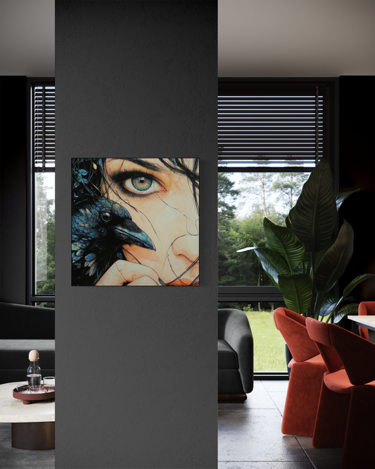 Gallery Wrapped Canvas, Myth and Bones Gothic Art Canvas, Dark Muse Canvas - Zephyra
