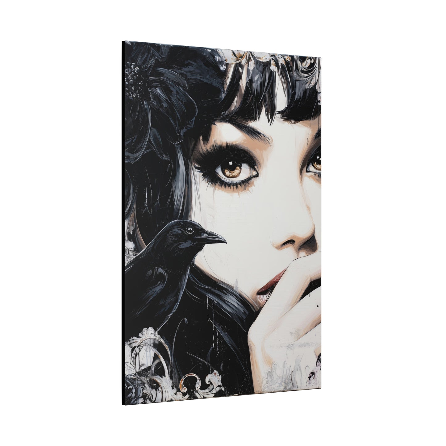 Gallery Wrapped Canvas, Myth and Bones Gothic Art Canvas, Dark Muse Canvas - Sable