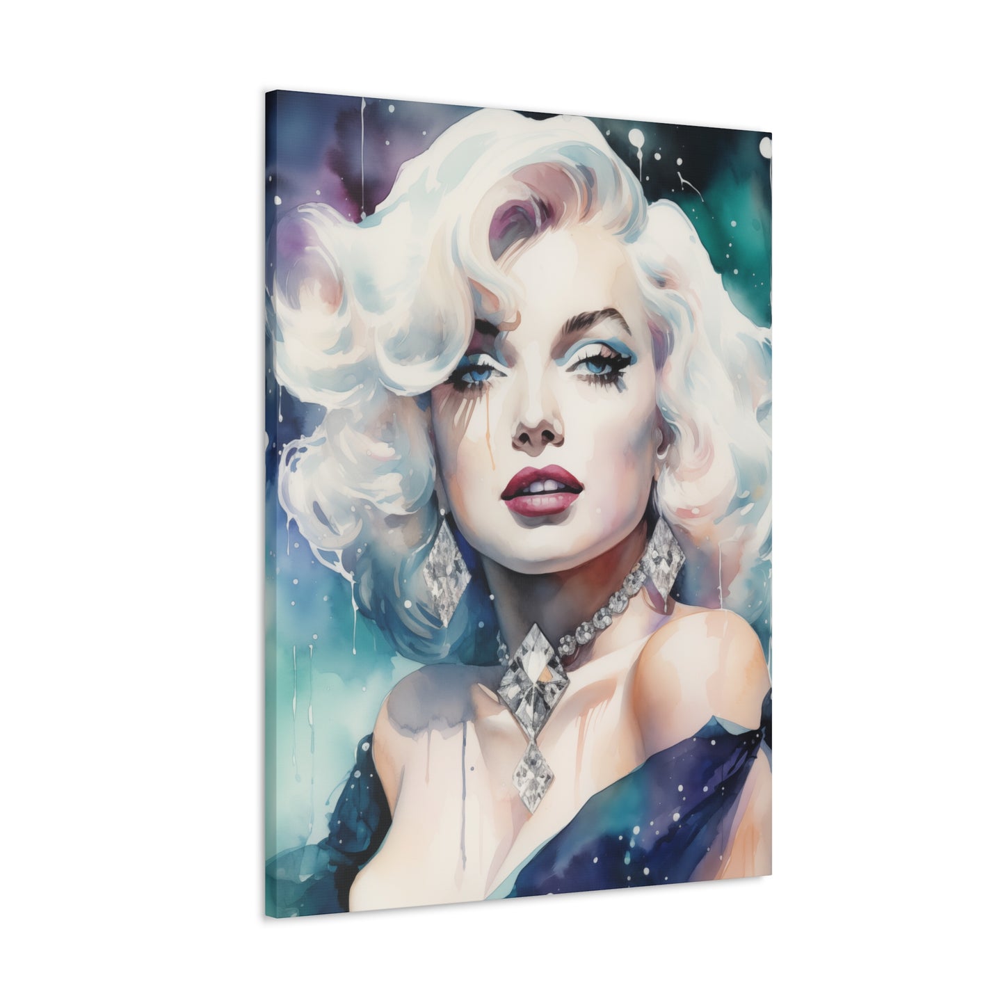 Canvas Wall Art, Gallery Wrapped Pop Art, Celebrity Wall Art – Marilyn Monroe - Diamonds
