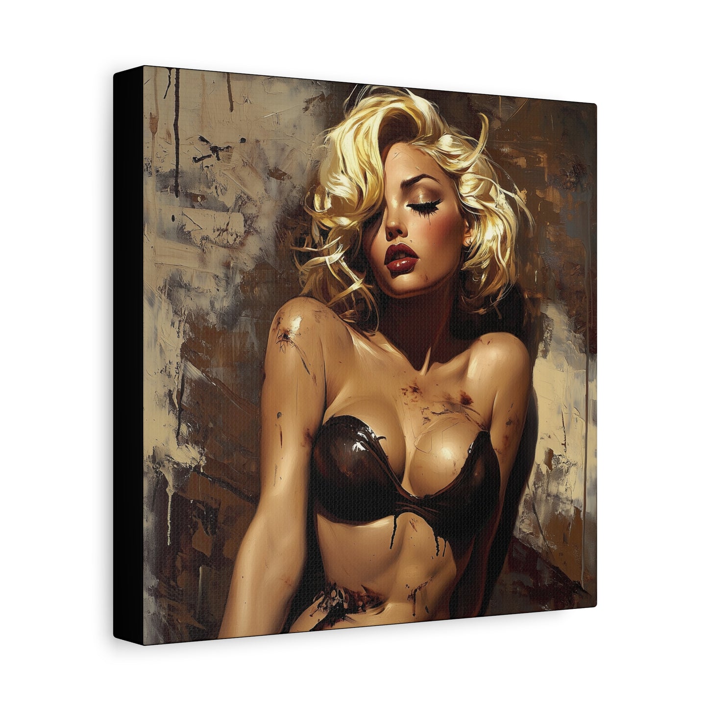 Gallery Wrapped Canvas, Guilt and Grit Adult Art Canvas, Erotic Pinup Art Canvas – Mira