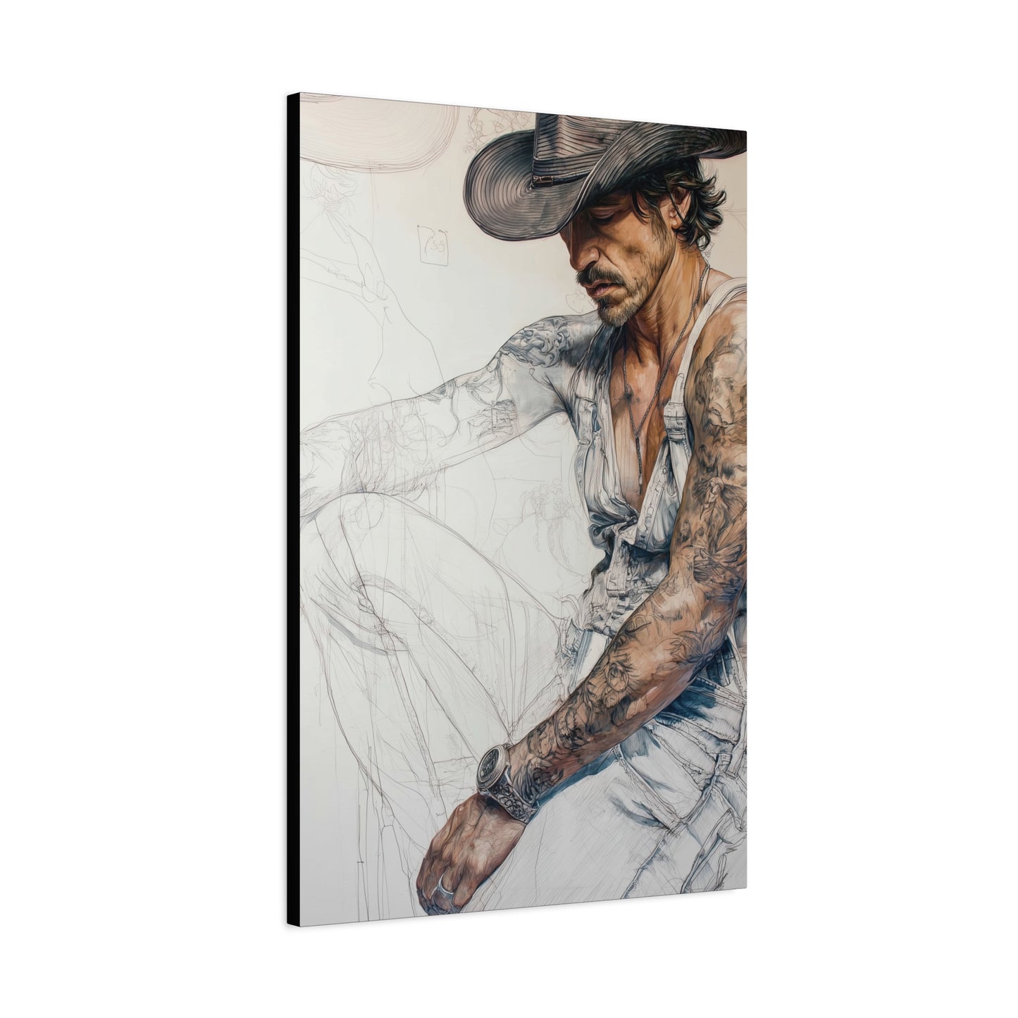 Gallery Wrapped Canvas, Wranglers and Wreckage Art Canvas, Erotic Pinup Art Canvas – Maverick