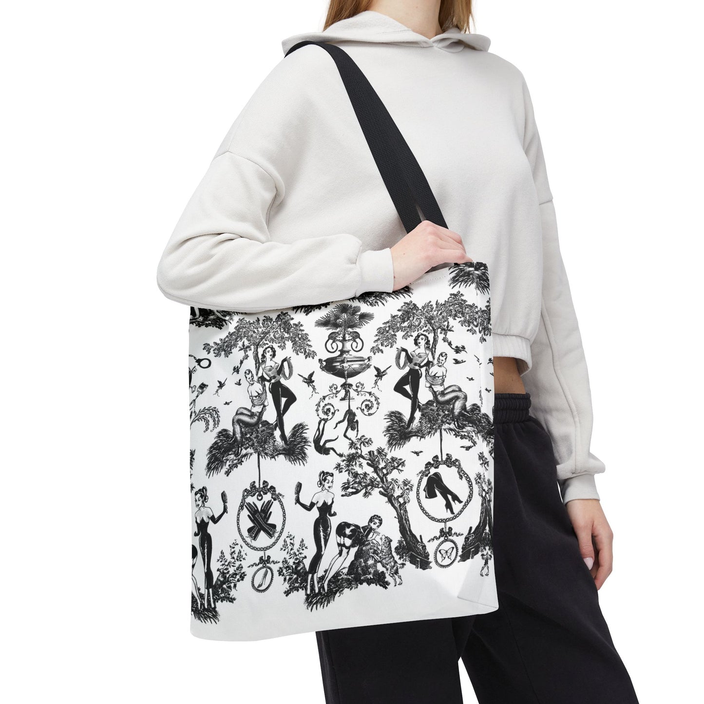 Square Tote Bag, Shopping Tote, Gift Bag - Kink Damask