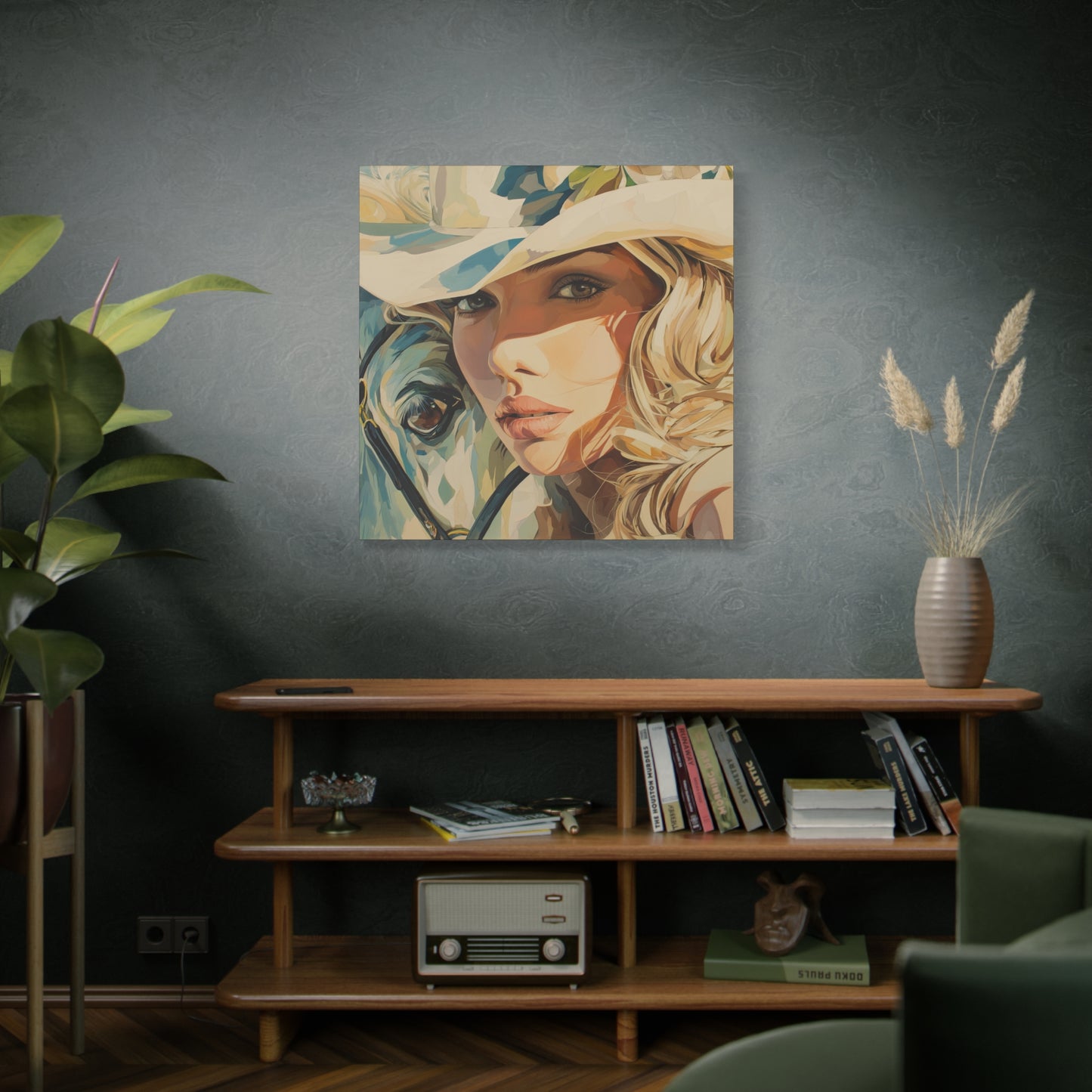 Gallery Wrapped Canvas, Wranglers and Wreckage Art Canvas, Erotic Pinup Art Canvas – Belle