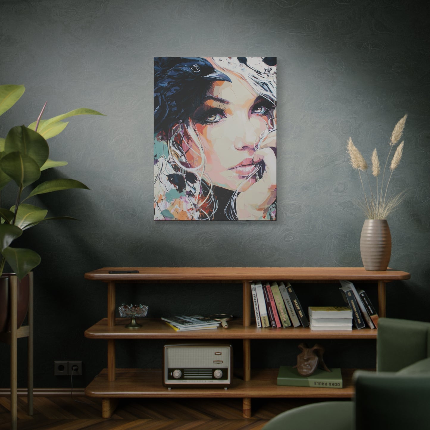 Gallery Wrapped Canvas, Myth and Bones Gothic Art Canvas, Dark Muse Canvas - Calista