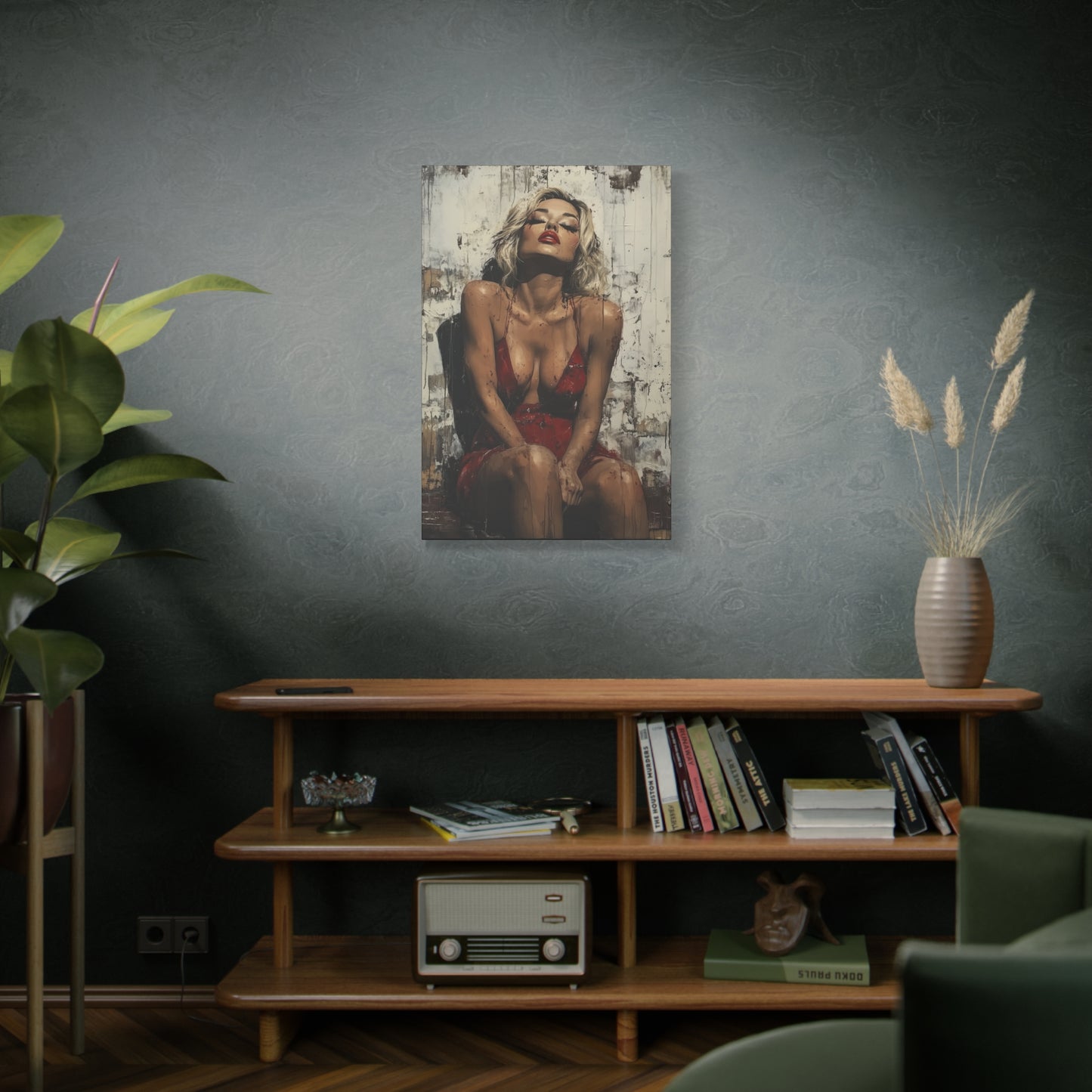 Gallery Wrapped Canvas, Guilt and Grit Adult Art Canvas, Erotic Pinup Art Canvas – Amara
