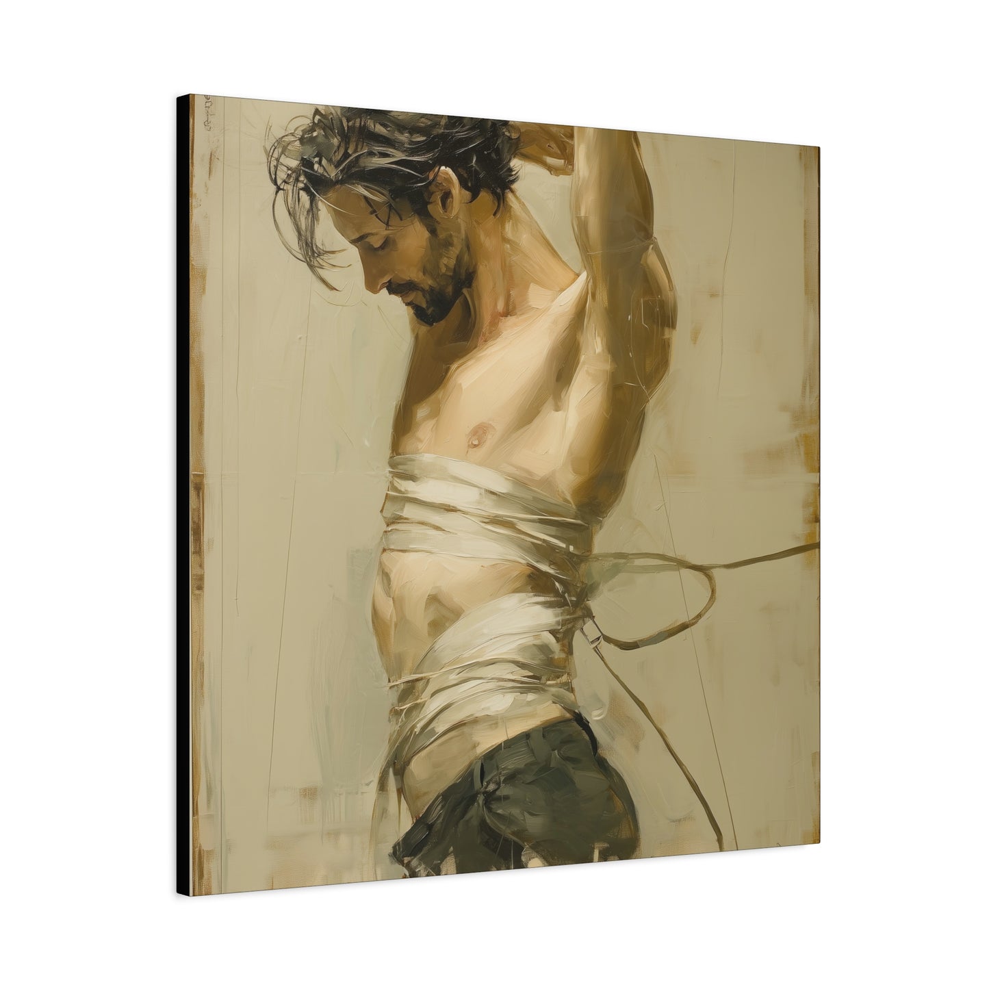 Gallery Wrapped Canvas, Ropes and Reverence Art Canvas, Erotic Shibari Art Canvas – Dante