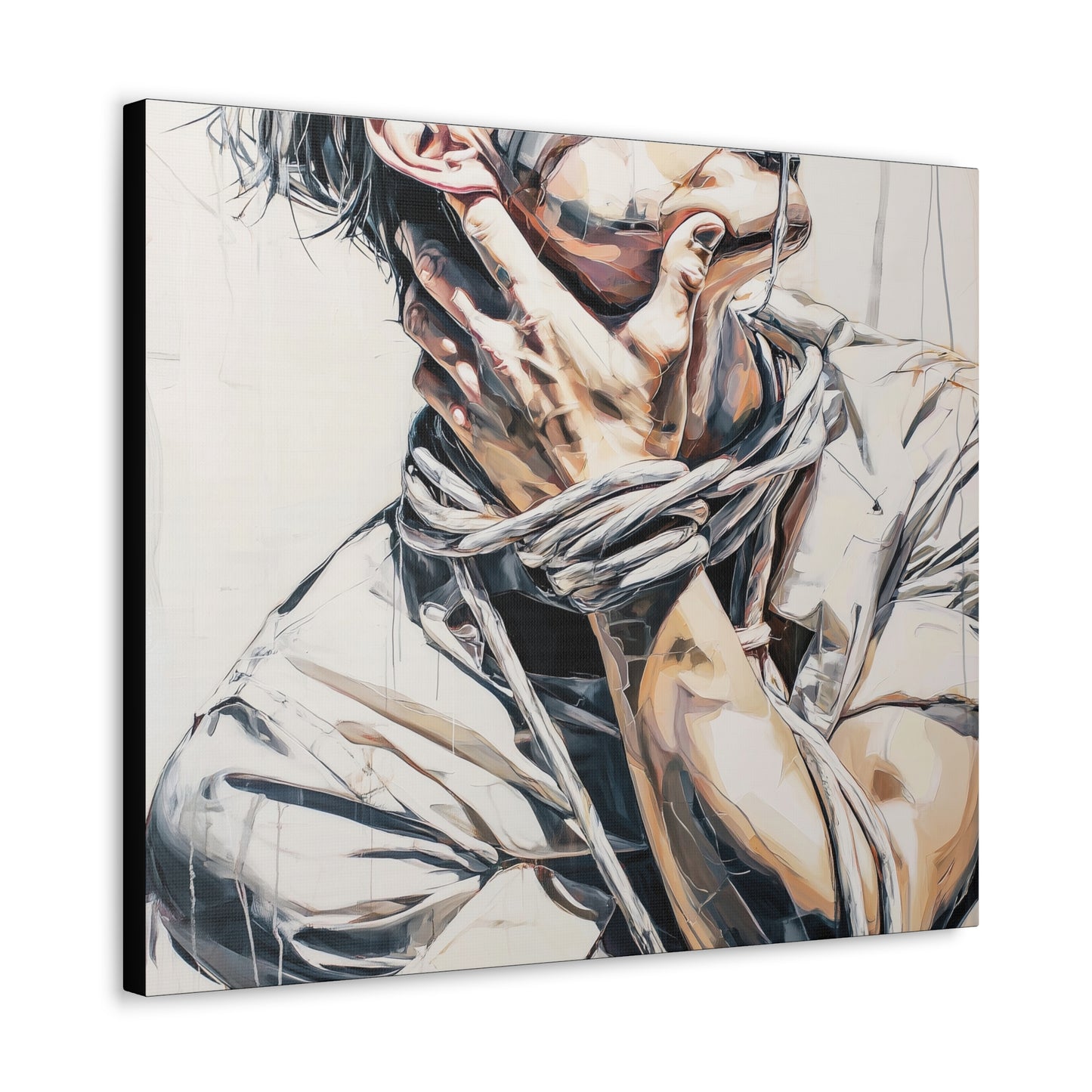 Gallery Wrapped Canvas, Ropes and Reverence Art Canvas, Erotic Shibari Art Canvas – Gary