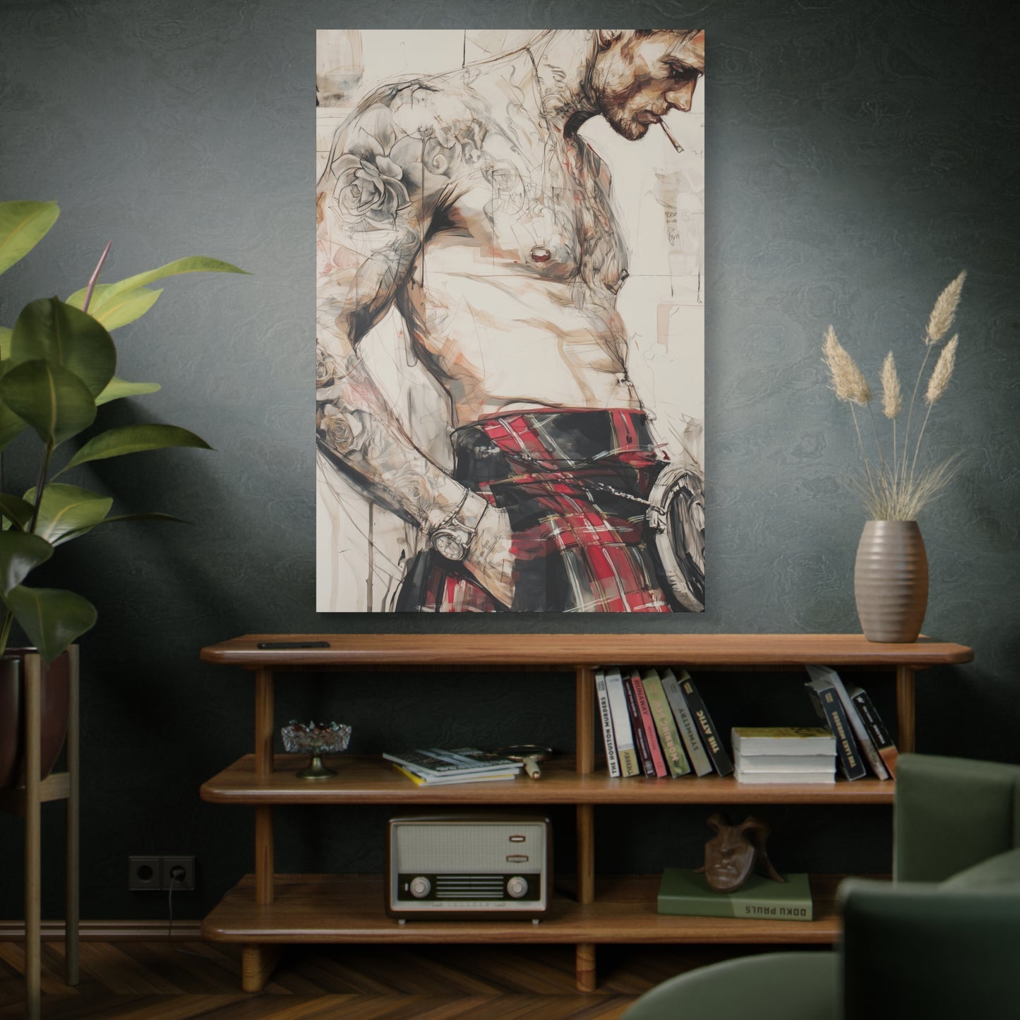 Gallery Wrapped Canvas, Kilts and Carnage Art Canvas, Erotic Pinup Art Canvas – Keir