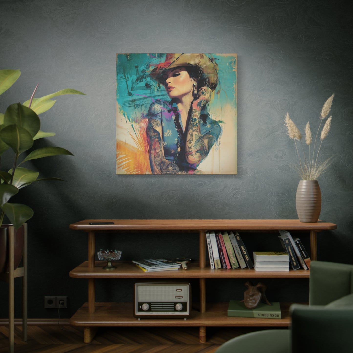Gallery Wrapped Canvas, Wranglers and Wreckage Art Canvas, Erotic Pinup Art Canvas – Sierra
