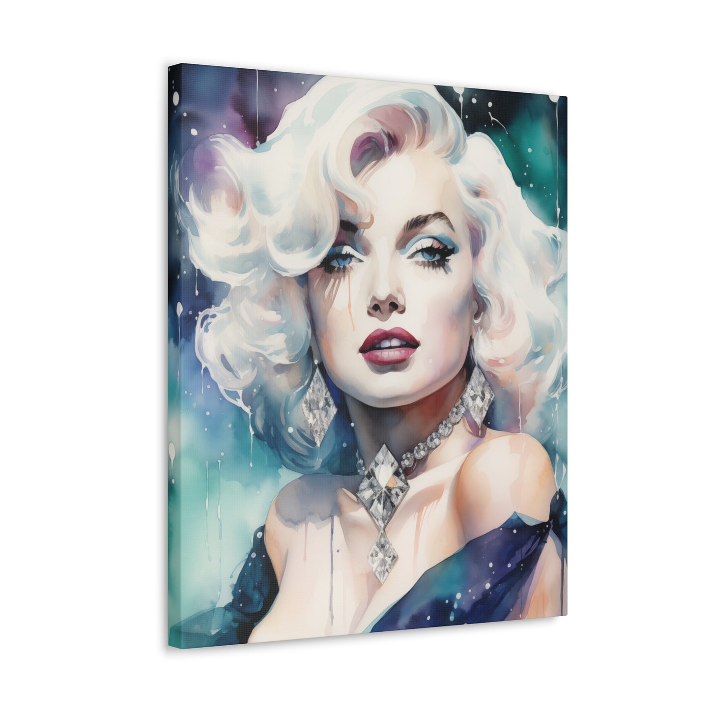 Canvas Wall Art, Gallery Wrapped Pop Art, Celebrity Wall Art – Marilyn Monroe - Diamonds