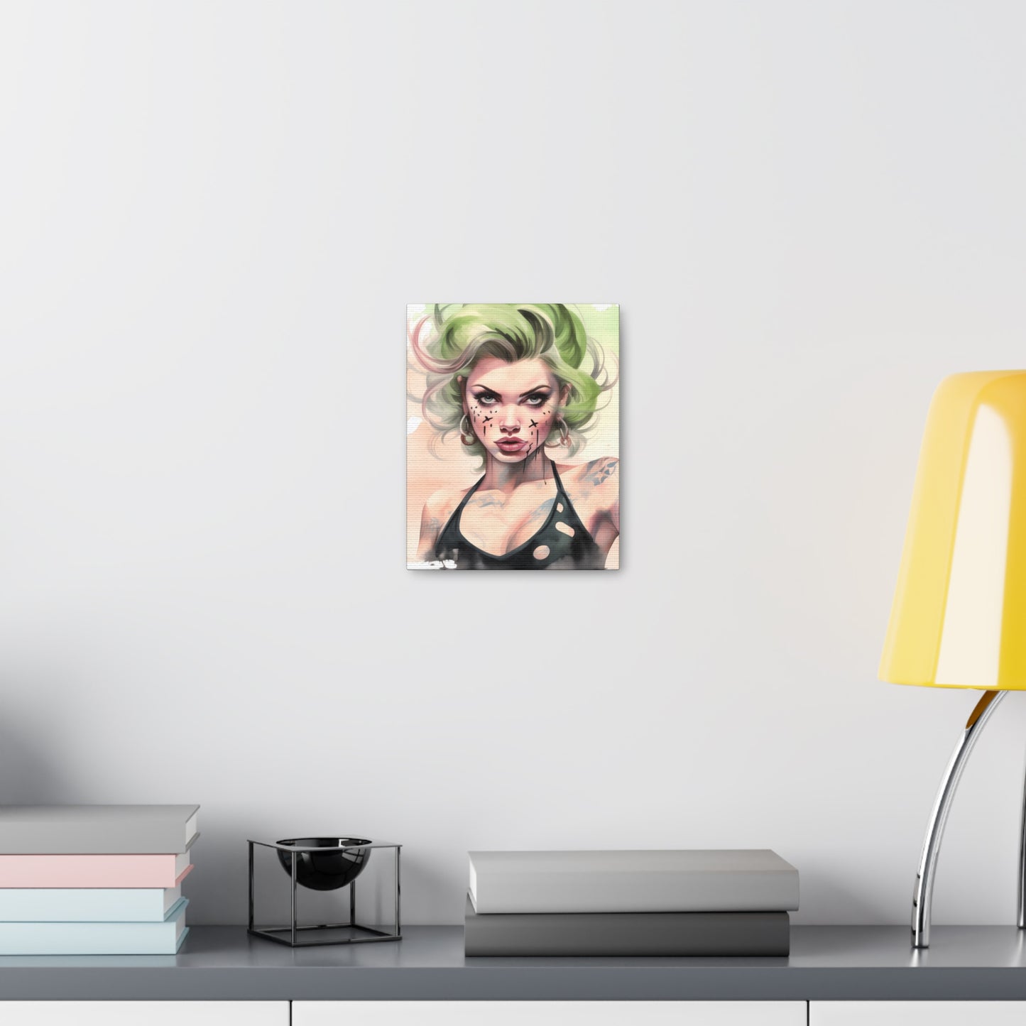 Gallery Wrapped Canvas, Edgy Tattooed Beauty, Urban Pop Art Canvas – Ivy