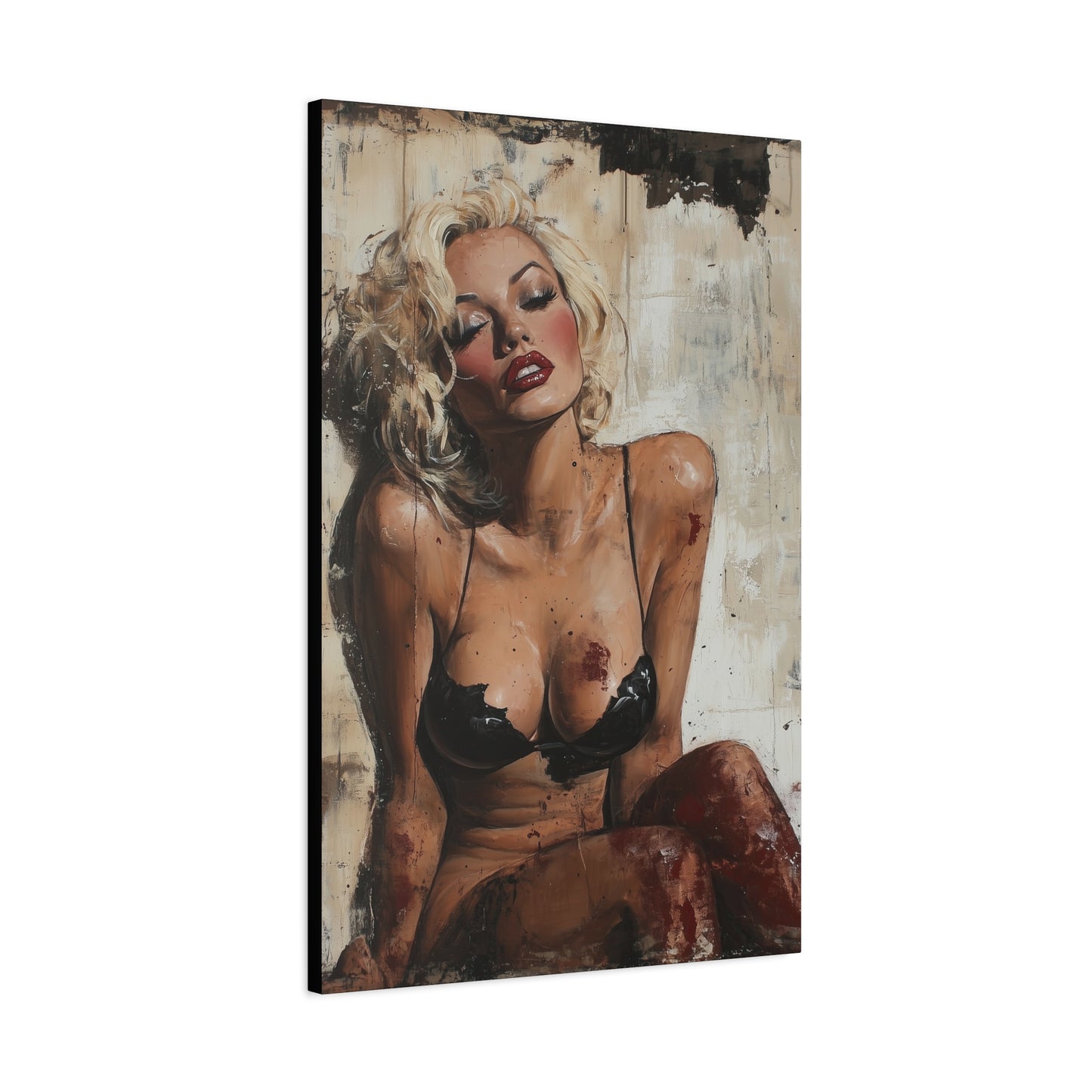 Gallery Wrapped Canvas, Guilt and Grit Adult Art Canvas, Erotic Pinup Art Canvas – Zadie