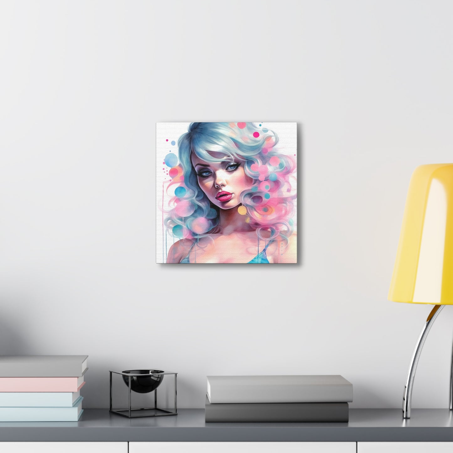Canvas Gallery Wrapped High-Fashion Wall Art, Stylish Decor, Retro Femme Doll Pop Art – Sylvie