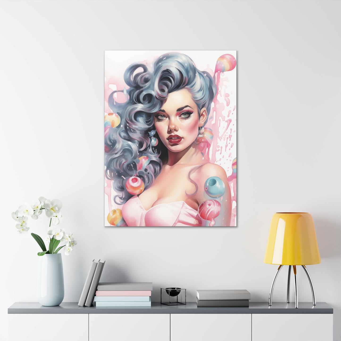 Canvas Wall Art, Gallery Wrapped Pop Art, Femme Doll Wall Art – Lux
