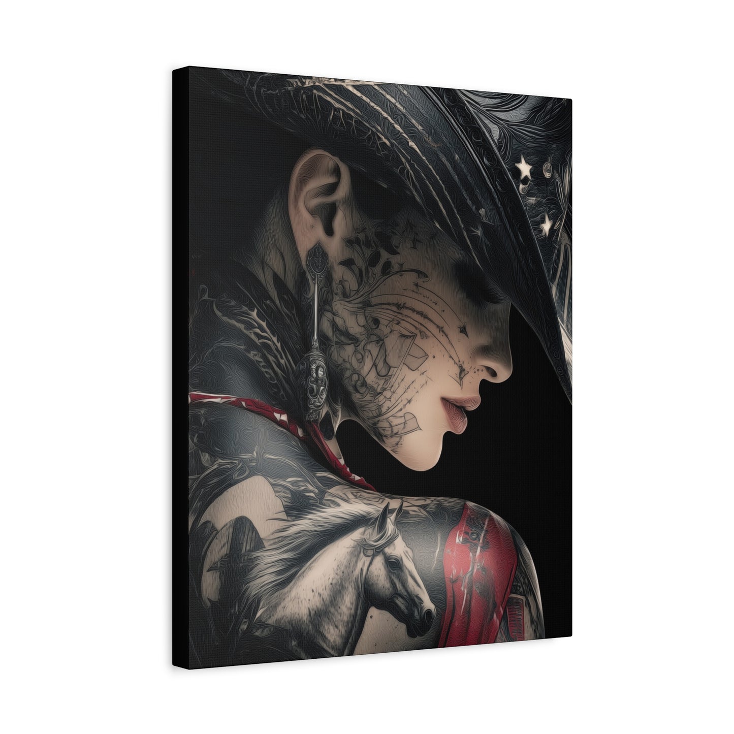 Gallery Wrapped Canvas, Wranglers and Wreckage Art Canvas, Erotic Pinup Art Canvas – Cassie