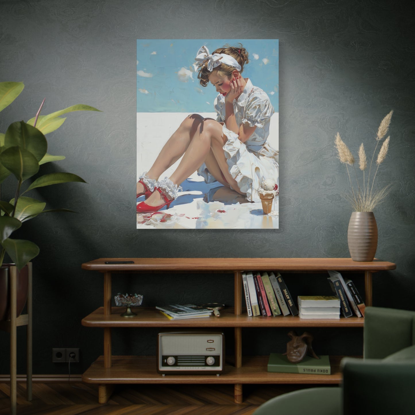 Gallery Wrapped Canvas, Sweet Summer Nostalgia, Sugar and Spice Art Canvas, Ice Cream Dreams Art – Polly