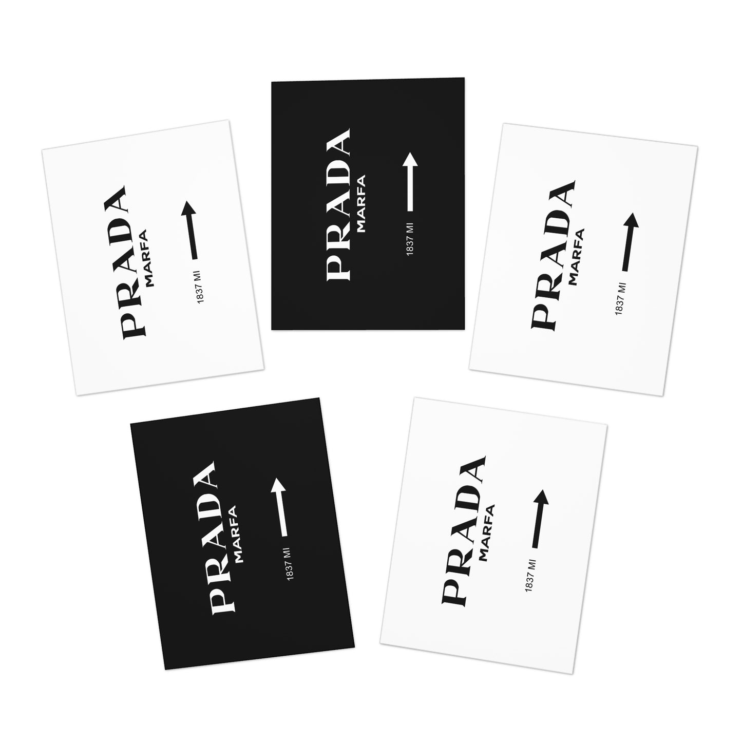 1837 Miles to MARFA - Cards Multi-Design Greeting Cards (5-Pack)