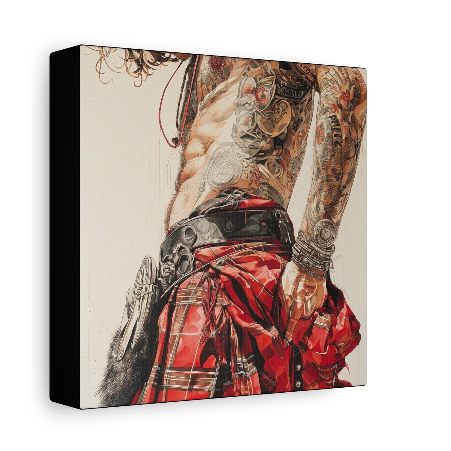 Gallery Wrapped Canvas, Kilts and Carnage Art Canvas, Erotic Pinup Art Canvas – Ronan