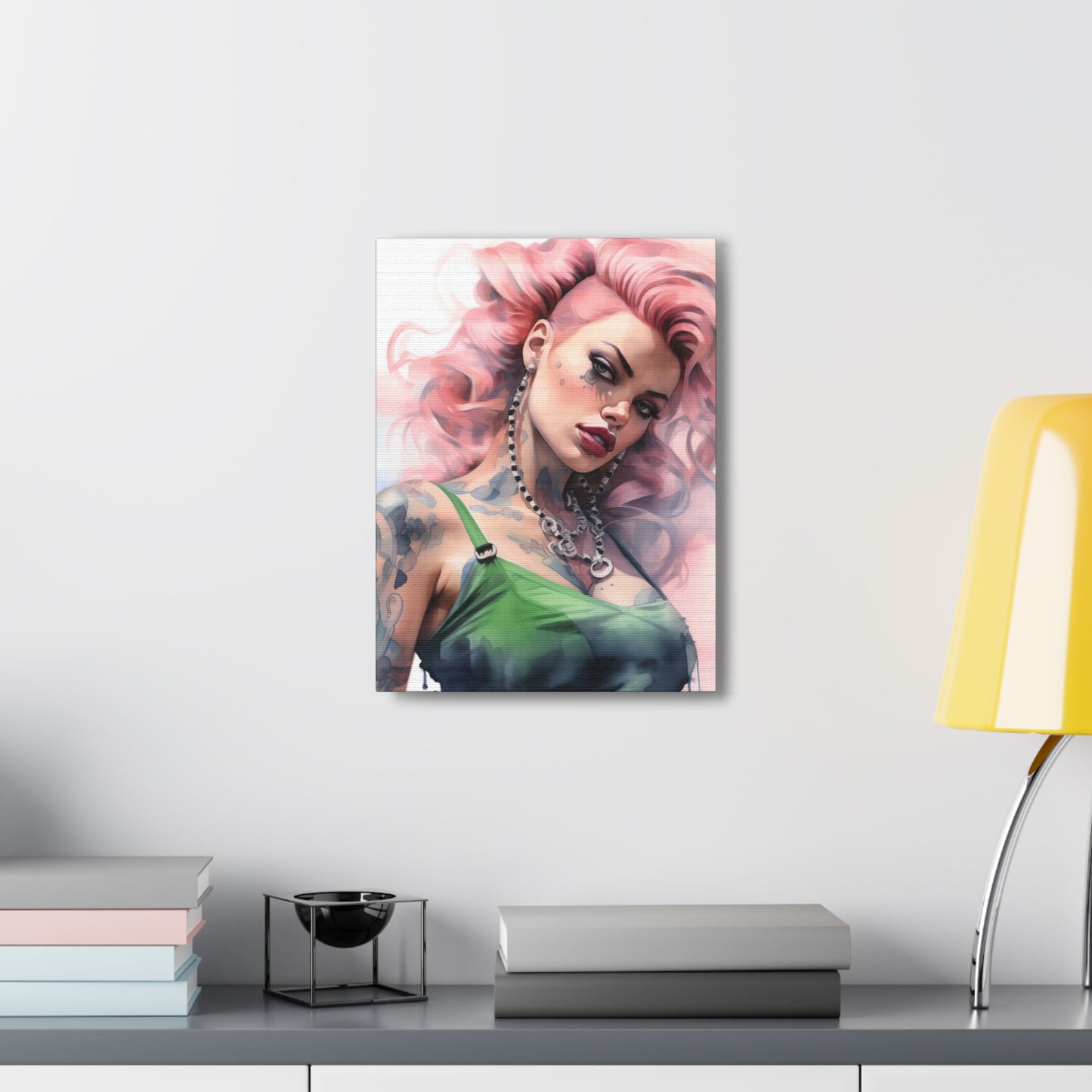 Gallery Wrapped Canvas, Edgy Tattooed Beauty, Urban Pop Art Canvas – Colette